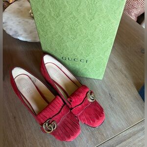 Gucci Marmont Red Suede 39
